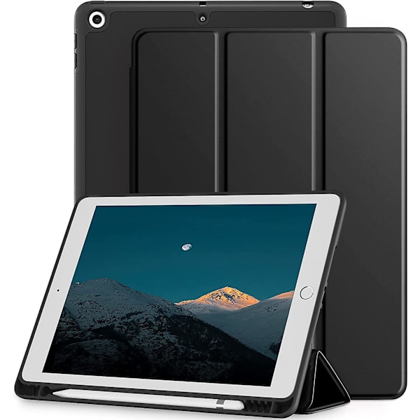 Fodral Kompatibelt med iPad 9:e/8:e/7:e Generationens Fodral, iPad 10,2 Tum Fodral med Pennhållare, TPU Smart Ställ Bakre Skal Fodral för iPad Fodral 2021/2020