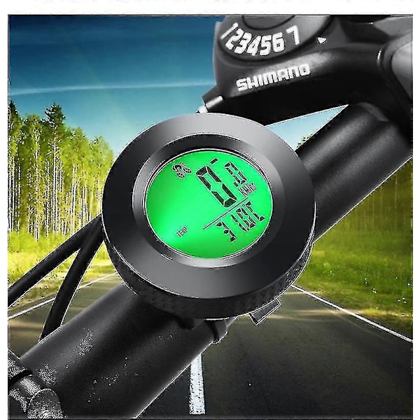Trådløs Cykelcomputer, Vandtæt Trådløs Cykelcomputer, Speedometer med 3-farvet Baggrundsbelysning, LCD Odometer