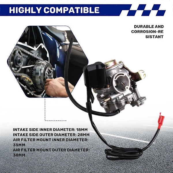 PD18J GY6 50cc SCOOTER KNALLERT PD18J KARBURATOR CARB 139QMB 139QMA ATV FIRHJULERE GO KART BUGGY