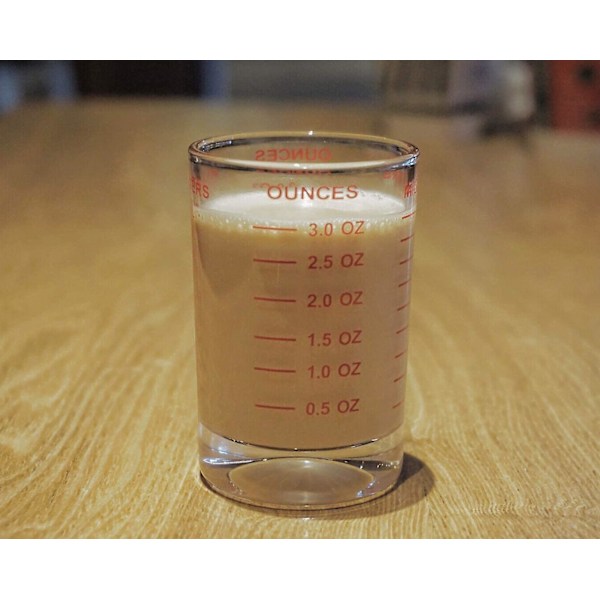 Mätkopp Shotglas 3 Ounce/90ML Flytande Tungt Högt Espressoglas (Röd)