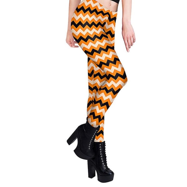 Crossover-leggings för kvinnor för kvinnor med hög midja, mjuka printed style 3 L