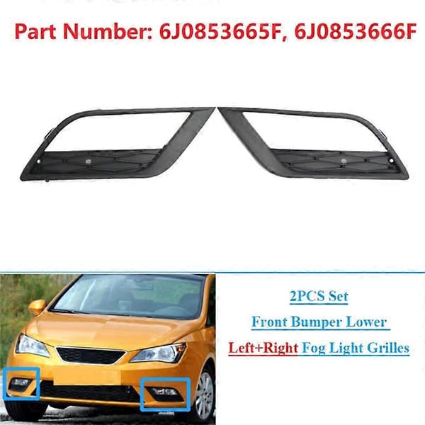 2 STK Frontfanger Nedre Tåkelys Grill for Seat Ibiza MK4 Facelift 2013-2016