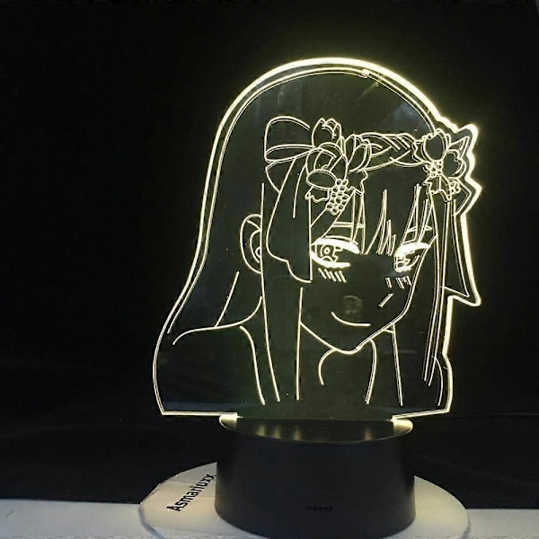 3D Illusion Lampa Anime Zero Two Figur Ny Nattlampa Barn Flickor Sovrum Dekor Lampa Manga Gåva Anime Lampa LED Nattlampa för Barn 7 Färg Touc