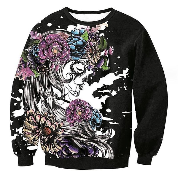 Halloween-tröjor för damer Spooky Season långärmade skjortor Crewneck Toppar Casual Pullover style 11 6XL