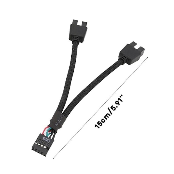 Moderkort USB 2.0 9-Pin Header 1 Till 2 Förlängningshubb Splitter Adapter Konverterare Js