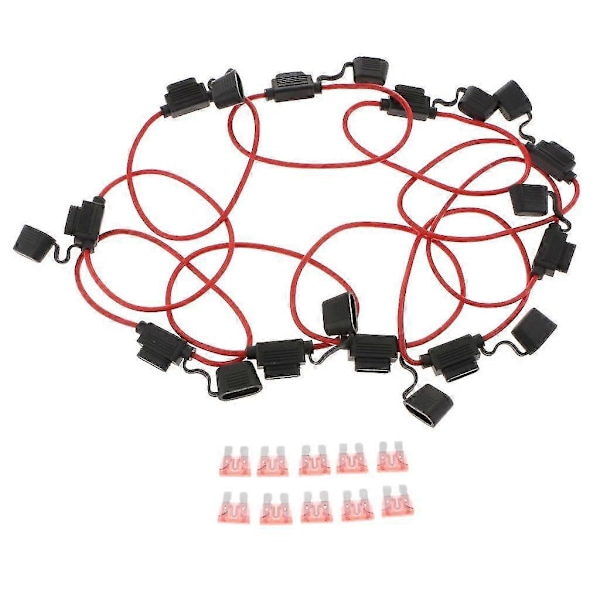 Inline sikringsholder Testet til 12V 30A sikringer Bil Motorcykel 10 stk