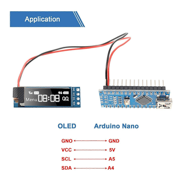 5 stk. I2C Display Modul 0,91 Tommer I2C OLED Display Modul I2C OLED Skjermdriver DC 3.3V-5V