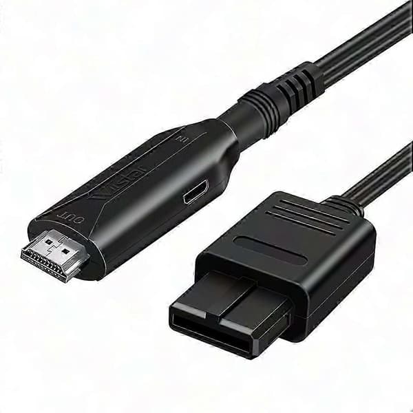 HD N64 til HDMI-omformerledning for høyoppløselig spilling Black