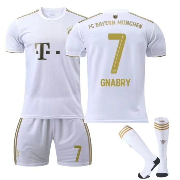 22-23 Bayern borta nr.7 Gnabry jersey fotbollströja dräkt L