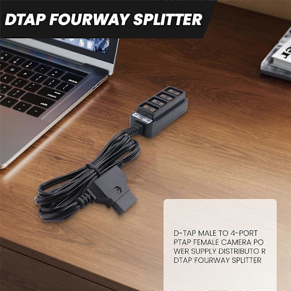 D-Tap Hane till 4-Port P-Tap Hona Kamera Strömförsörjning Distributör DTAP Fyrvägs Splitter