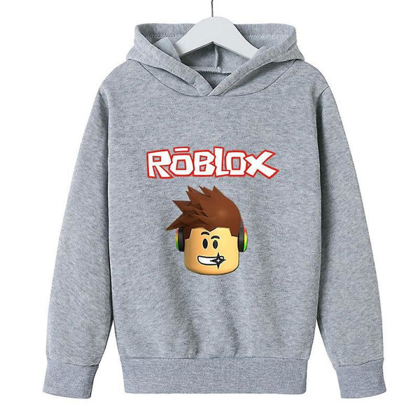 Teen Boys Girls Roblox Hoodie Långärmad tröja Gray 7-8Years