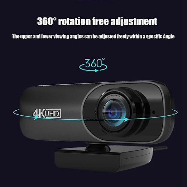 Webbkamera 4k Uhd 3840x2160p Webbkamera 800w Pixlar Datorkamera 120 Graders Vidvinkel Webbkamera Med Mikrofon