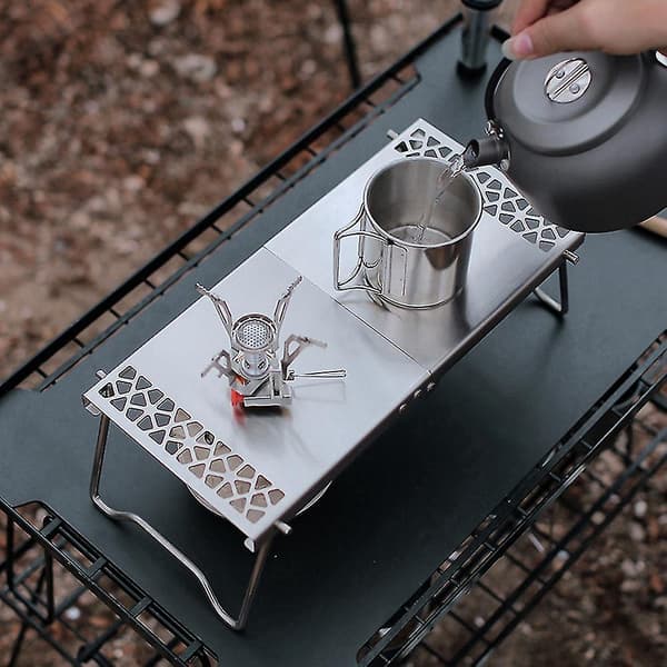 Multifunksjonell Sammenleggbar Bålgrill Bærbar Rustfritt Stål Camping Grillrist Gasskomfyrstativ