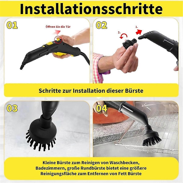 Karcher Easyfix SC1 -lisätarvikkeet, pyöreä harjasarja, suutin pyöreä