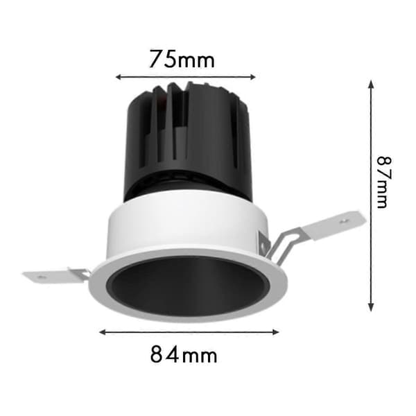 Fokuserende spotlight justerbar strålevinkel innfelt lys 10W 220V D