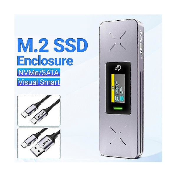 I9x Smart M.2 Nvme / Sata Ssd-kabinett, Usb 3.2 Gen 2 10gbps, Externt M2 Adapterfodral Stöd M-key B+m Key Uasp Trim