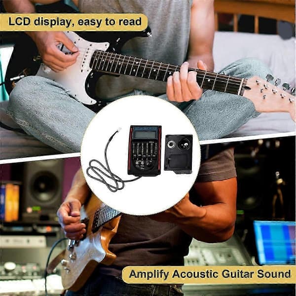 LC-5 5-bånds Guitar Pickup EQ Equalizer Akustisk Guitar Preamp-FO SAHN