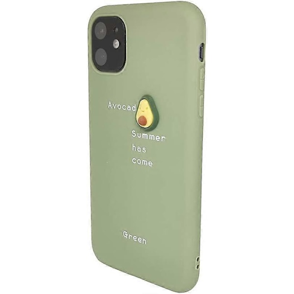 liangnv Vihreä Avokado Luova Ihana Sarjakuva Söpö 3D Hedelmäkotelo iPhone 12 Pro Max/iPhone 12 Pro/iPhone 12/ iPhone 12 Minille, Iskunkestävä, Tukee Wi-Fiä