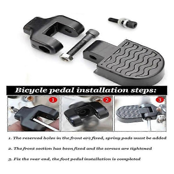 Mini Cykel Bakre Pedaler Aluminiumlegering Hopfällbart Fotstöd Cykel Halkfria Fotpedaler Snabbkopplingspedaler