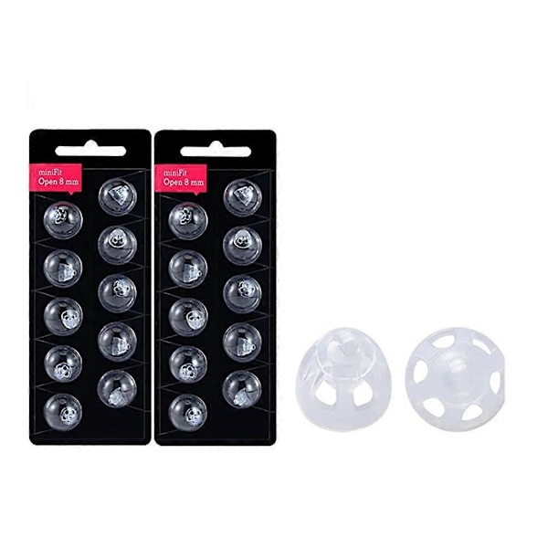 Høreapparatkupler for Oticon MiniFit Åpen Ventil Kupler: 2 Pakker (8mm), Universalkupler for Oticon Høreapparat