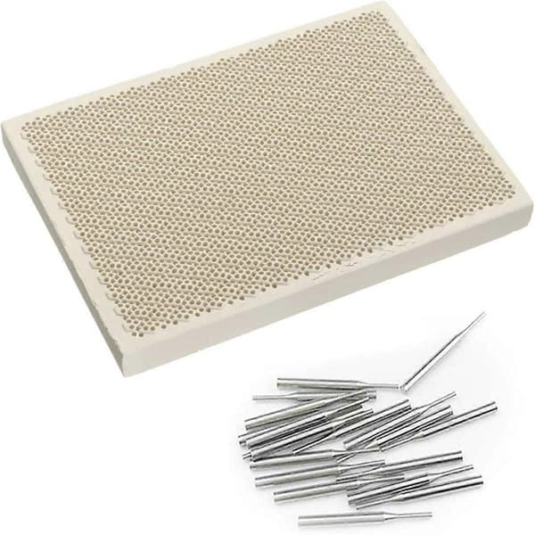 Honeycomb Keramisk Loddeplate med Nåler, Rektangulær Lodde Honeycomb Panel Smykkefremstilling T
