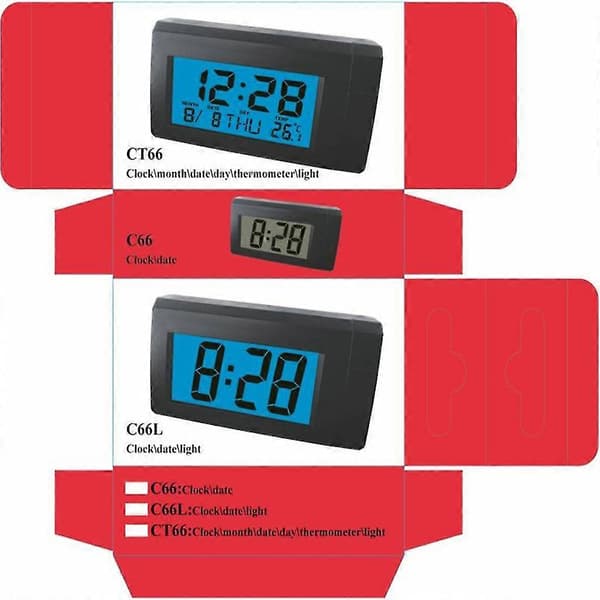 Termometer LCD Display Ur Temperaturmåler Kalender Indendørs Udendørs Til Bil