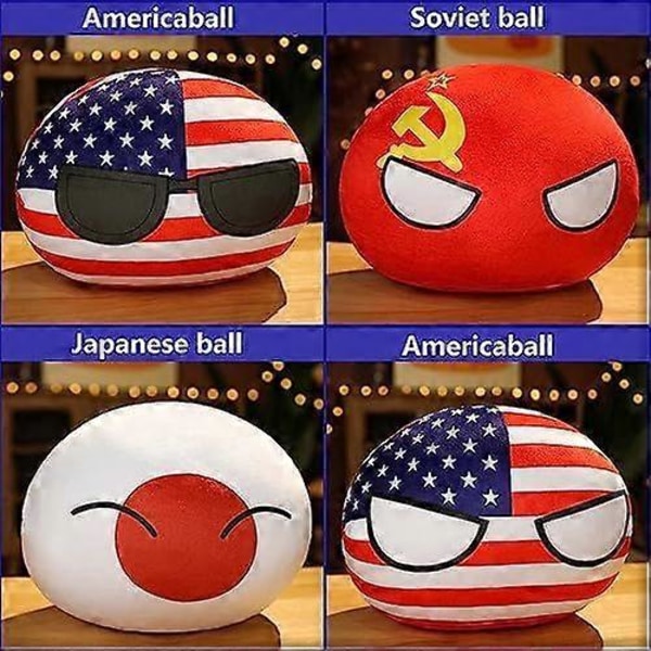 19 stk. Country Balls Plysjsett, 10 cm Poland Ball Plysjdukke, Anhengstilbehør, Utstoppede leker Gaver til barn og voksne
