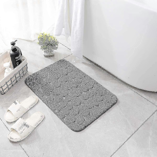 Badrumsmatta i Memory Foam, Badrumsmatta med Stenmönster, Superabsorberande Badrumsmatta, Badrumsmatta - B