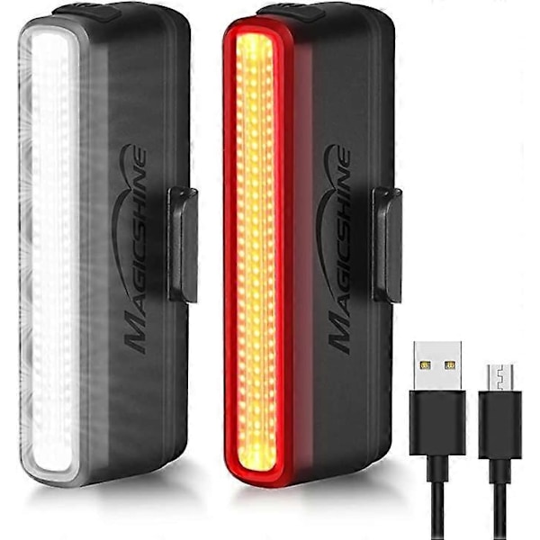 30 Sykkellykter Foran og Bak, USB Oppladbar 30 Lumen Sykkellys og Baklys Sett, 230 Graders Synlighet, 800m Synlig Rekkevidde