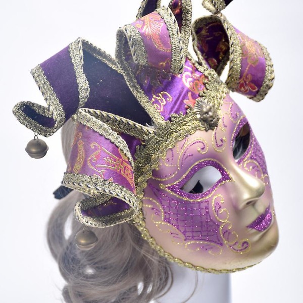 Venedig exklusiv retro klockmask Maskerad Prestandarekvisita Clownmöbler Dekorationsmask Halloween-mask Skrämmande mask