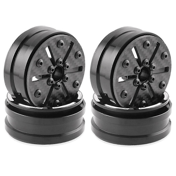 4st Kolfiber 1.9 tum Beadlock Fälg Hjulnav för 1/10 RC Crawler Bil Axial SCX10 TRX4 B