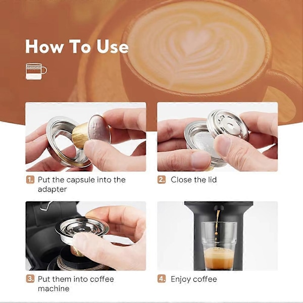 Gjenbrukbar kapseladapter 40ml for Vertuoline Vertuo Next Pop-maskin Kompatibel for Nespresso-kaffe