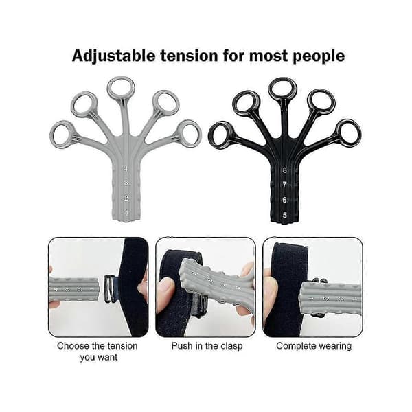 Finger Gripper Finger Exerciser Gitarr Finger Exerciser Rehabilitering Träningsutrustning Handförstärkare Grå