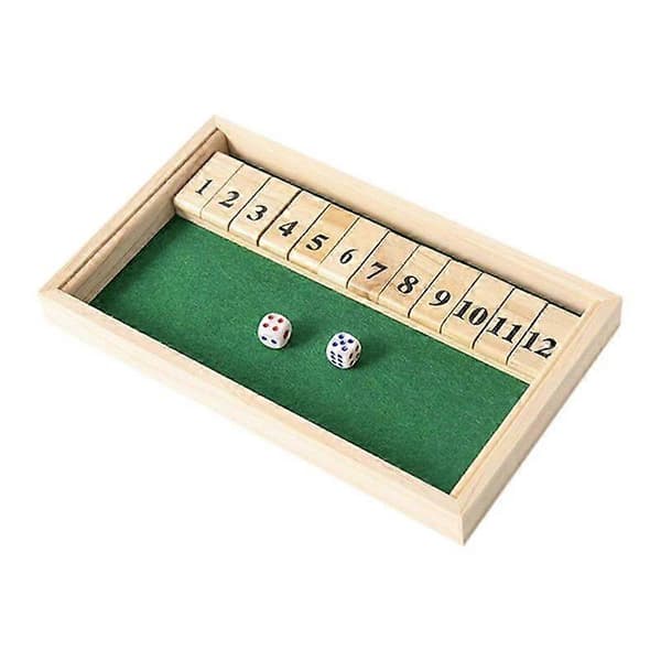Shut the Box Spel Träbräde Nummer Dricka Tärningsspel Traditionella Spel