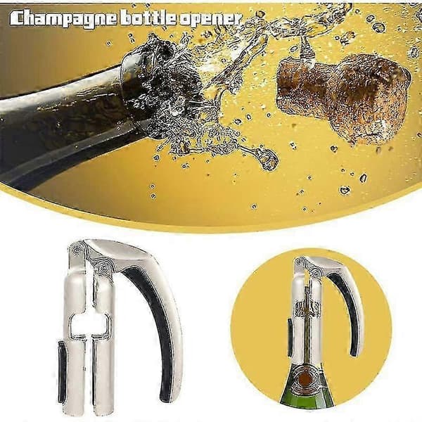 Proptrækker til champagneflaske: Mousserende vinflaskeåbner - Køkkenproptrækker i sølv