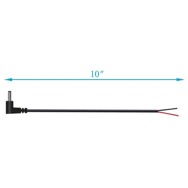 (10 stk.) Udskiftning 3,5 mm x 1,35 mm 90 graders retvinklet DC strøm hanstik til blank ledning åben
