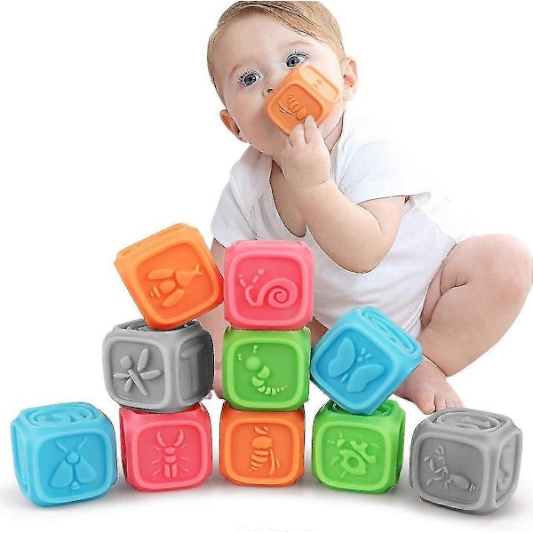 Babyleker fra 0 3 6 12 måneder, myke byggeklosser for babyer