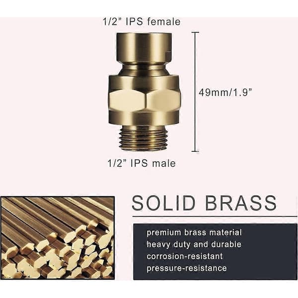 Solid messing dusjhode svingkuleadapter, justerbar dusjarmforlengelse Gold