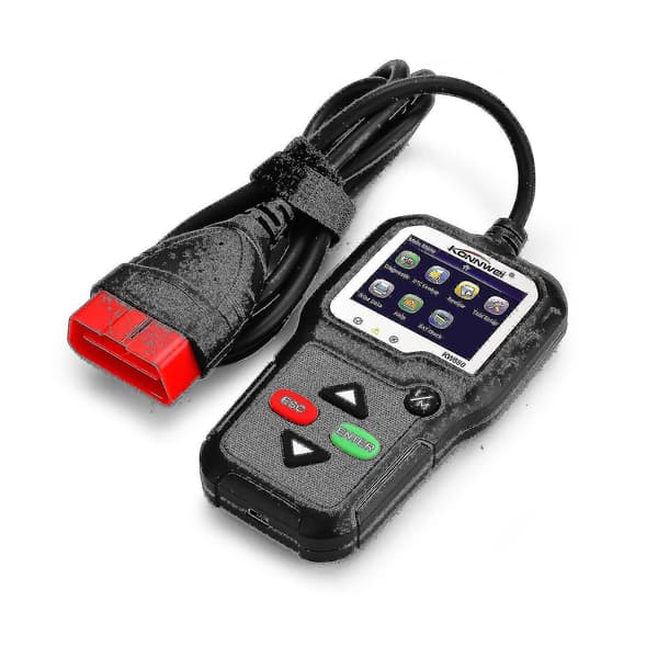 Konnwei Kw680 Professionel Obdii/eobd Scanner Obd2 Can Bus Kode Læser Med Tft Farveskærm - Rød--sort
