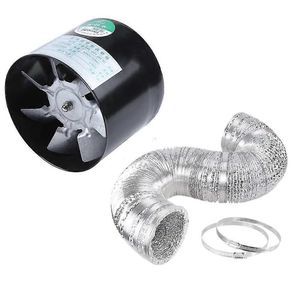 4 tommer Inline Kanalventilator Metalrør Ventilation Udstødningsventilator Mini Ekstraktor Vægventilator Med A