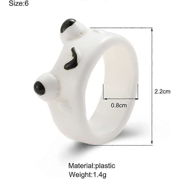 5-6 st Y2k Akryl Groda Fingerringar Set Harts Färgglada Anka Djur för Kvinnor Flickor Tonåringar Vänskap Söt Rolig Tecknad Tjock Party Geometriska Smycken