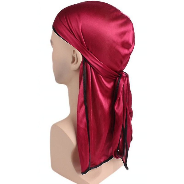 Herr Bandana Durag Huvudbonader Pirate Caps Wrap Hats Wine Red
