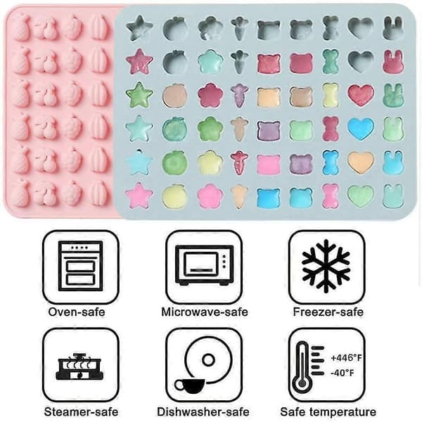 Silikonform - Silikon Gummy Candy Former & Isbitbakker, Sæt Af 2 Silikon