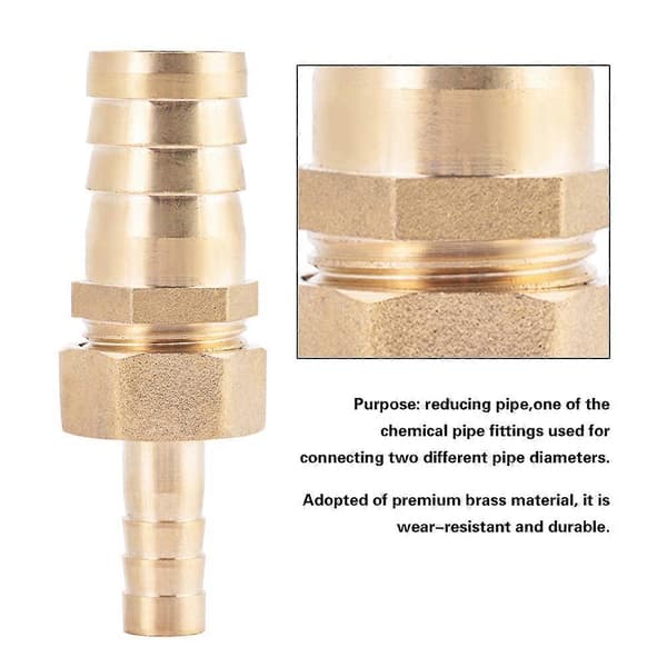 Slangestuds Reducerende Prop Konnektor Messing Fitting (6mm til 19mm)