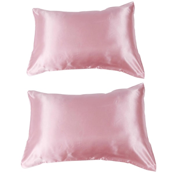 75 x 150D Satin Örngott Set, Mjuka Örngott för Sängkläder, Kuvertförslutning, Rosa Färg