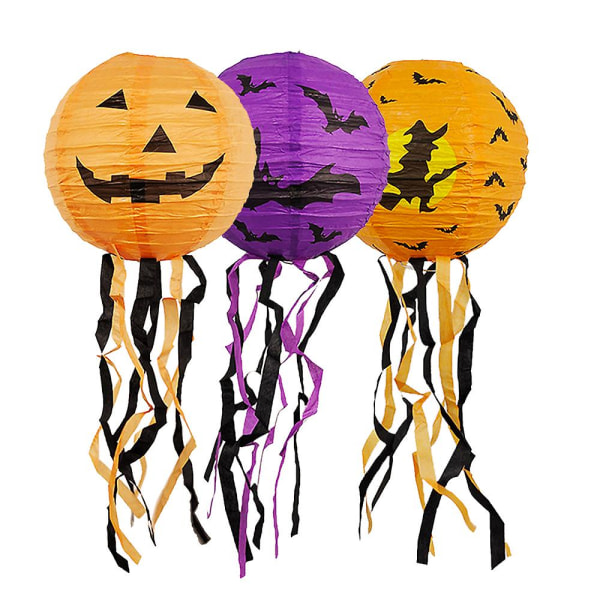 1/5 st Halloween papper lykta pumpa spöke halloween dörr tofsar lykta dekor för gör-det-själv halloween festdekorationer tillbehör hög kvalitet G-3pcs