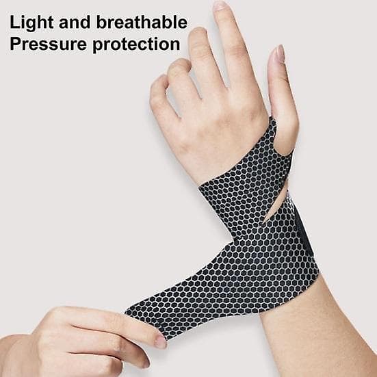 Slankt armbånd, justerbart, blødt, åndbart, giver håndledsstøtte, let. black
