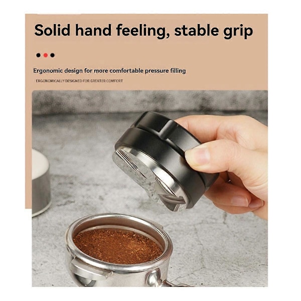 Espresso Pulver Distributör Valnötslock Kaffe Nivellerare Svart, C