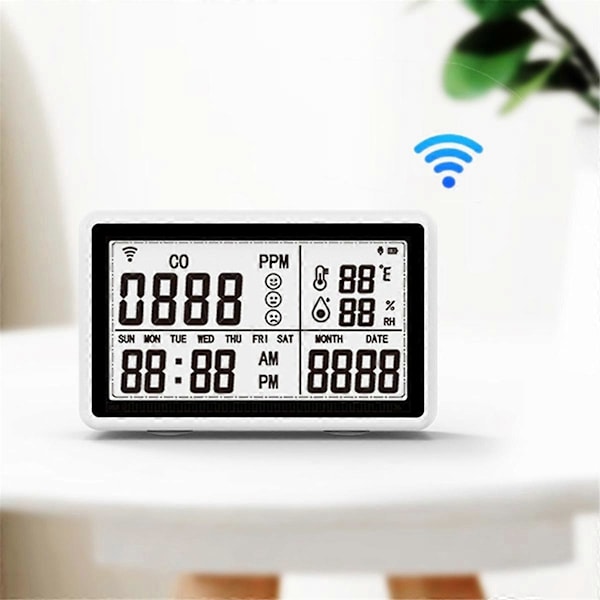 Tuya WiFi CO-mätare Temperatur- och Fuktighetstestare Luftkvalitetsmonitor