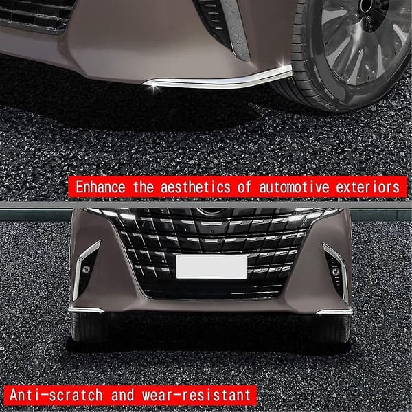 For Alphard 40 Series 2023+ Frontfanger Leppe Vinkel Diffuser Splitter Spoiler Beskytter Sølv